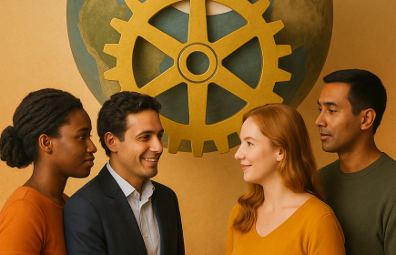Rotary y la Paz.  Generada con IA.